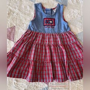 Vintage Healthtex denim and plaid 4th of july dress